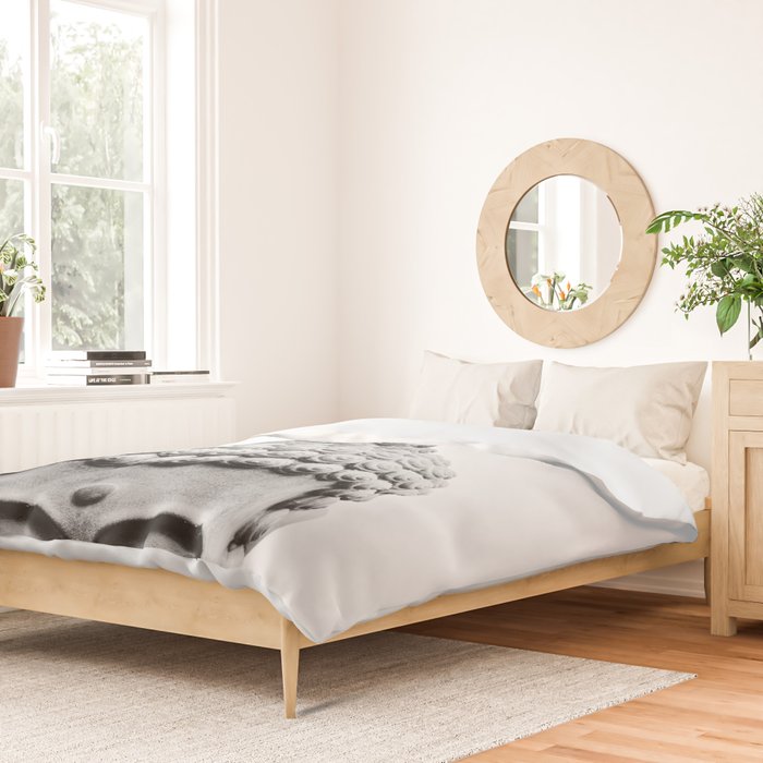 Shy Buddha - Black and White Photography Duvet Cover Gallery Image 2