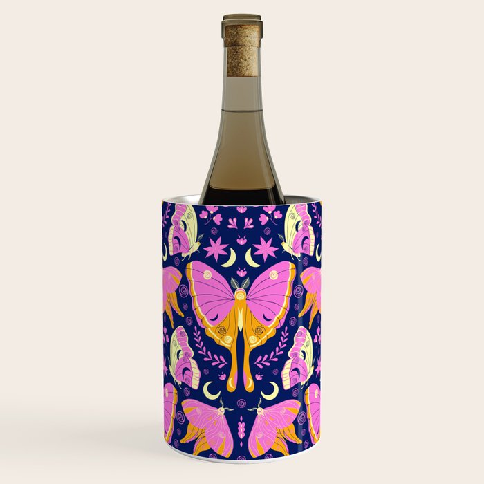 Purple Violet Luna Moths Wine Chiller Gallery Image 1