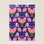 Purple Violet Luna Moths Stationery Card Gallery Image 2