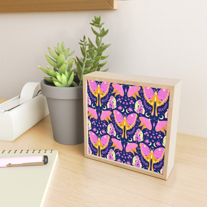 Purple Violet Luna Moths Mini Art Print Gallery Image 2