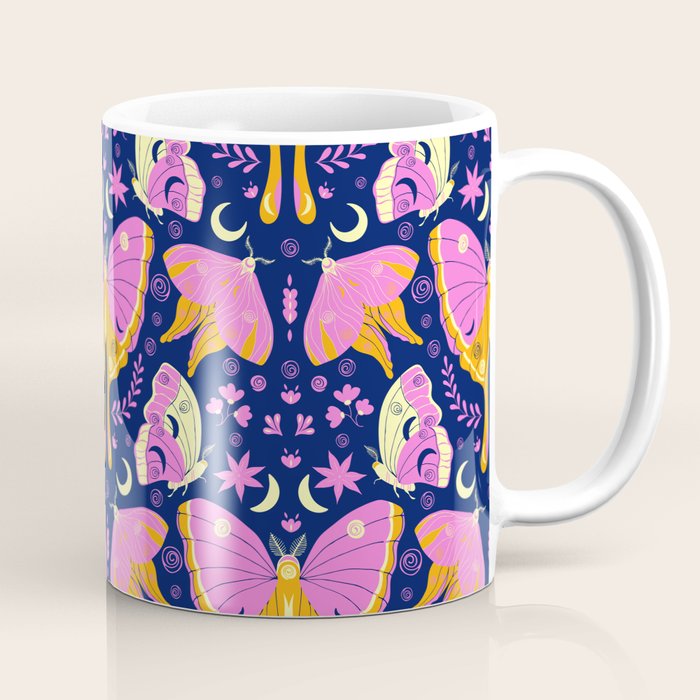 Purple Violet Luna Moths Coffee Mug Gallery Image 1