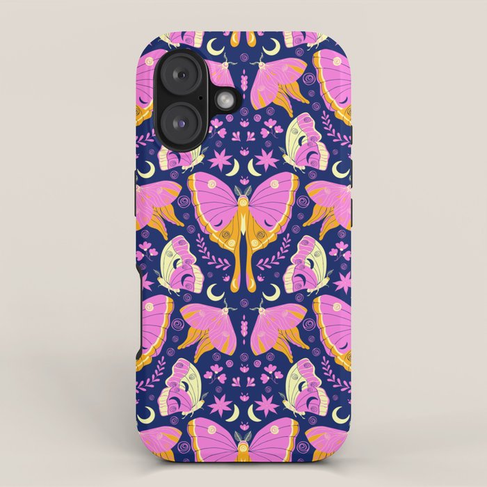 Purple Violet Luna Moths iPhone Case Gallery Image 1