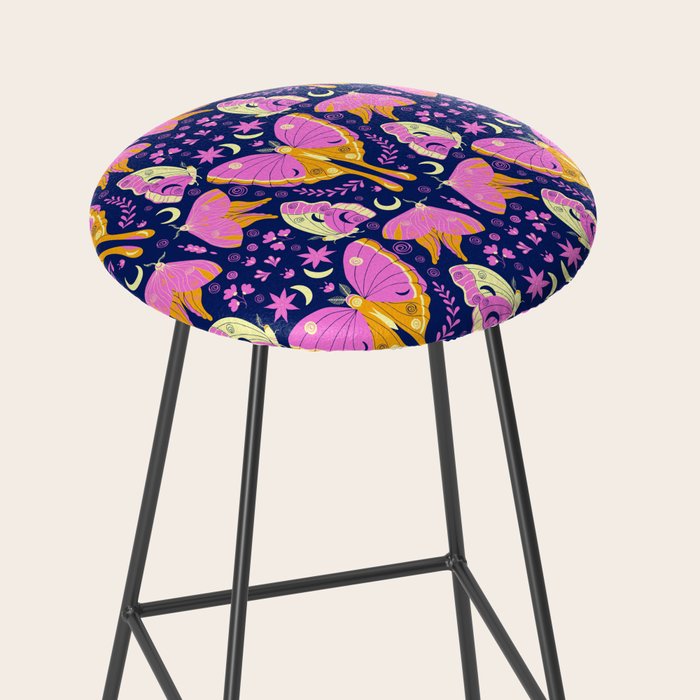 Purple Violet Luna Moths Stool Gallery Image 2