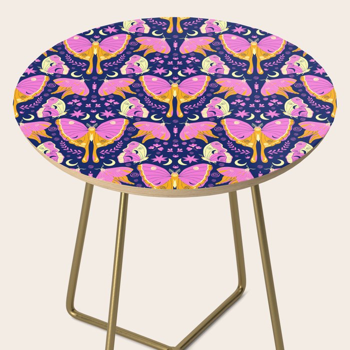 Purple Violet Luna Moths Side Table Gallery Image 2