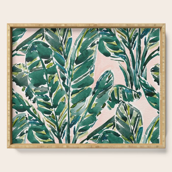 BIG FEELINGS Banana Leaf Tropical Serving Tray Gallery Image 1