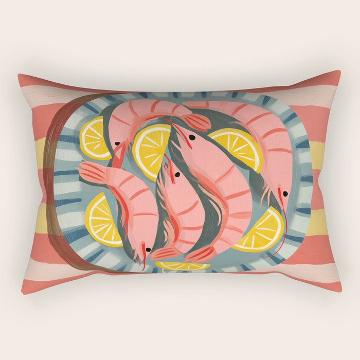 Shrimp Picnic Rectangular Pillow Gallery Image 2