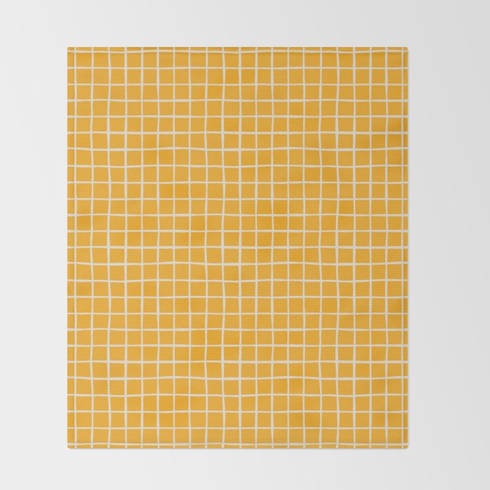 Criss Cross Stripes - Saffron Yellow Throw Blanket Gallery Image 2