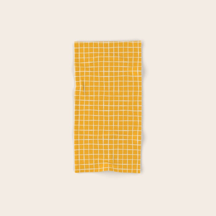 Criss Cross Stripes - Saffron Yellow Bath Towel Gallery Image 1