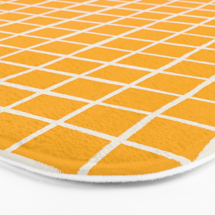 Criss Cross Stripes - Saffron Yellow Bath Mat Gallery Image 3