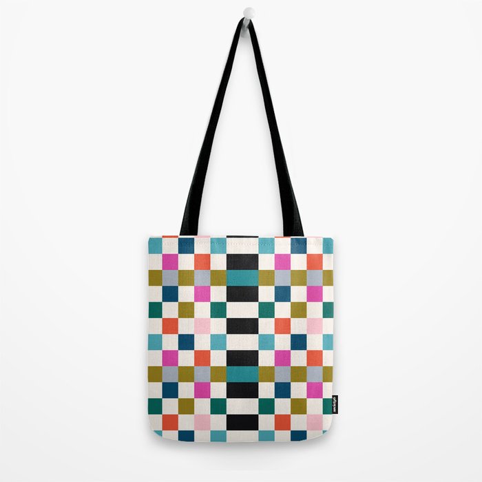 Colorful Checkerboard Tote Bag Gallery Image 2
