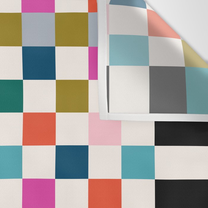 Colorful Checkerboard Wall Tapestry Gallery Image 3