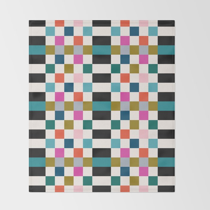 Colorful Checkerboard Throw Blanket Gallery Image 2