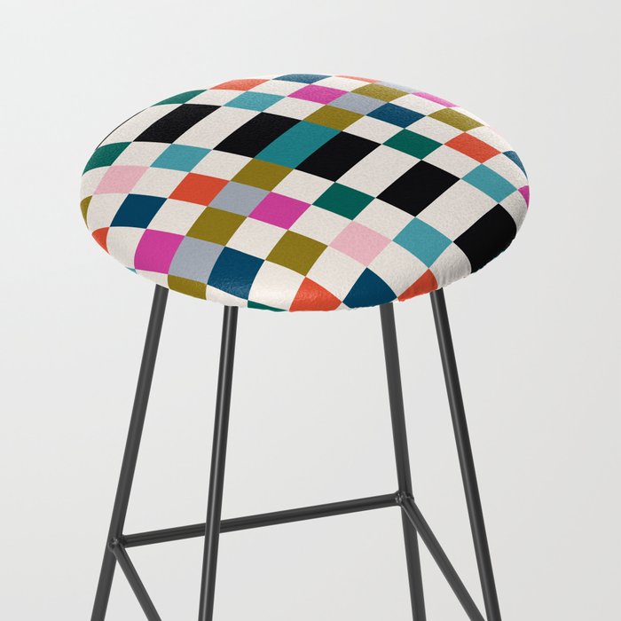 Colorful Checkerboard Stool Gallery Image 2
