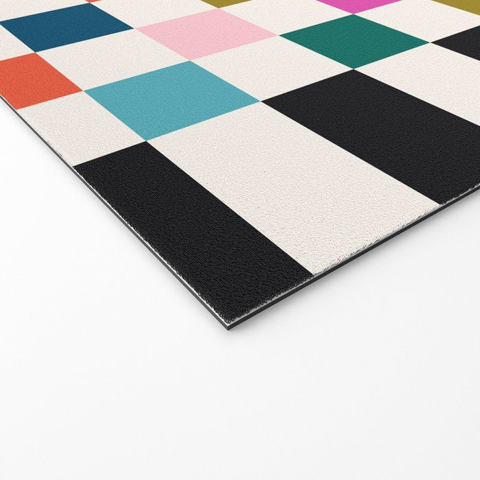 Colorful Checkerboard Welcome Mat Gallery Image 2