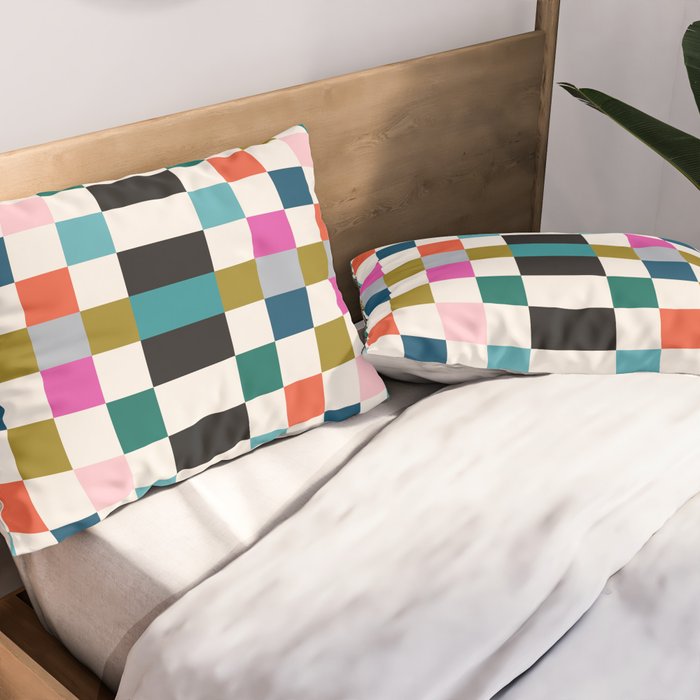 Colorful Checkerboard Pillow Sham Gallery Image 2