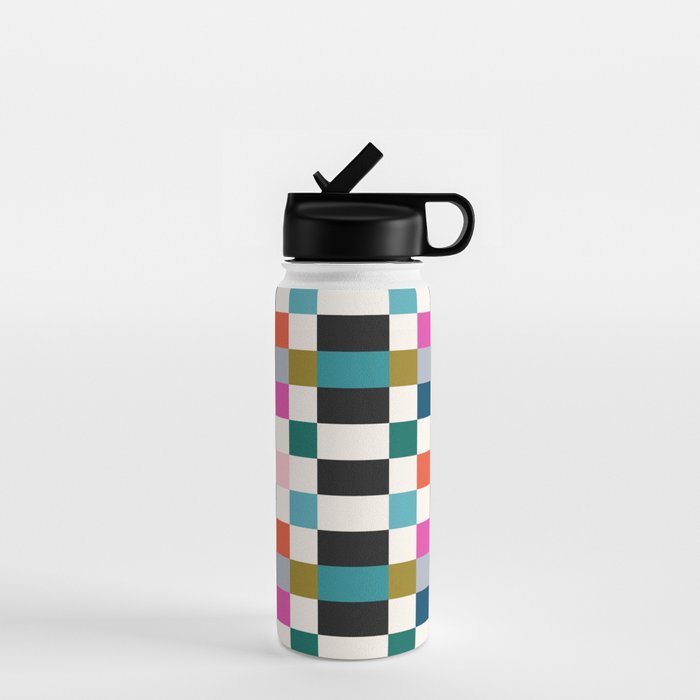 Colorful Checkerboard Water Bottle Gallery Image 1