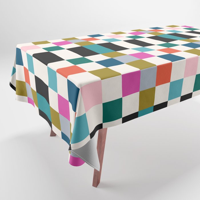 Colorful Checkerboard Tablecloth Gallery Image 1