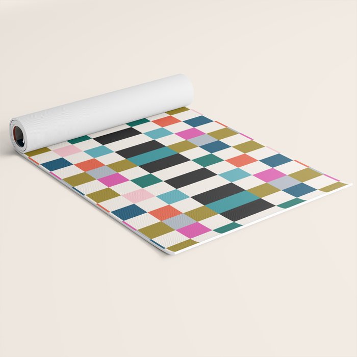 Colorful Checkerboard Yoga Mat Gallery Image 2