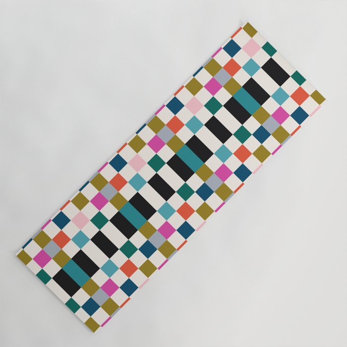 Colorful Checkerboard Yoga Mat Gallery Image 1