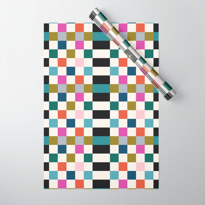Colorful Checkerboard Wrapping Paper Gallery Image 1