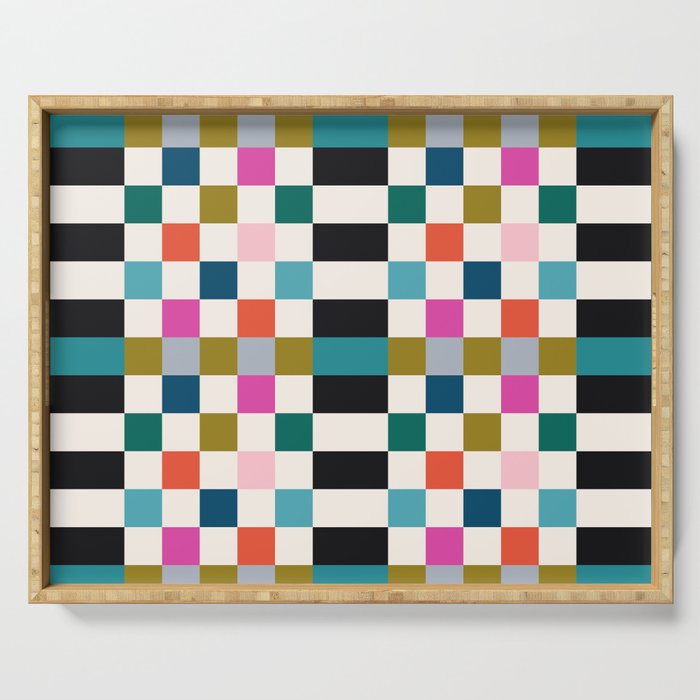 Colorful Checkerboard Serving Tray Gallery Image 1