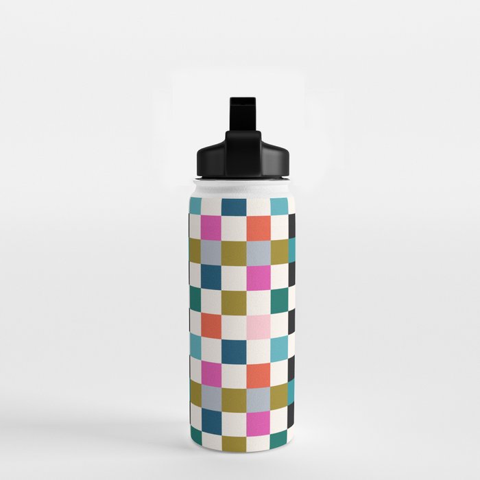 Colorful Checkerboard Water Bottle Gallery Image 2