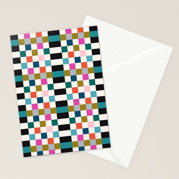 Colorful Checkerboard Stationery Card Gallery Image 2