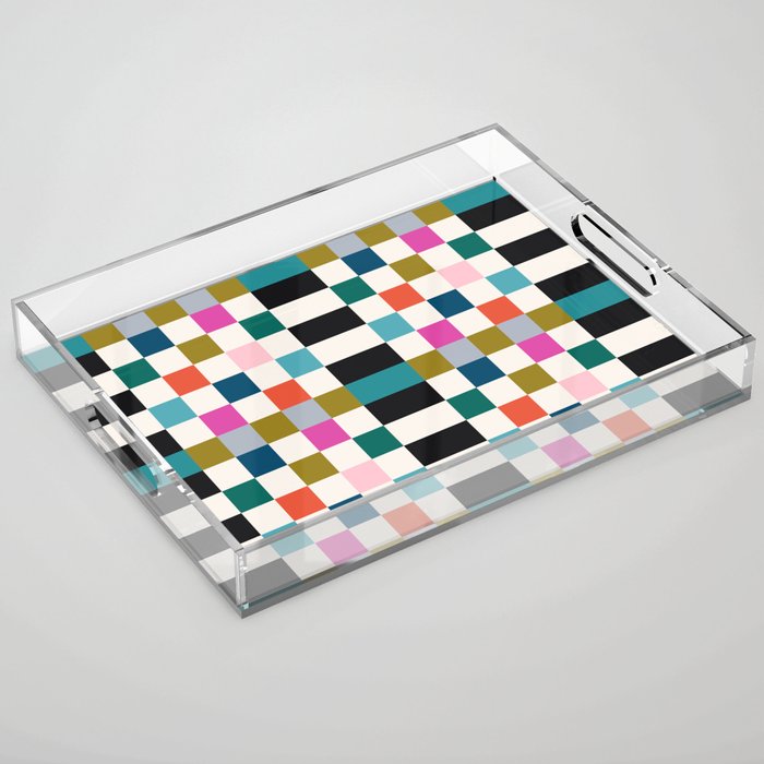 Colorful Checkerboard Acrylic Tray Gallery Image 1