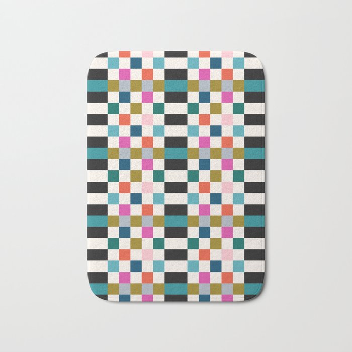 Colorful Checkerboard Bath Mat Gallery Image 1