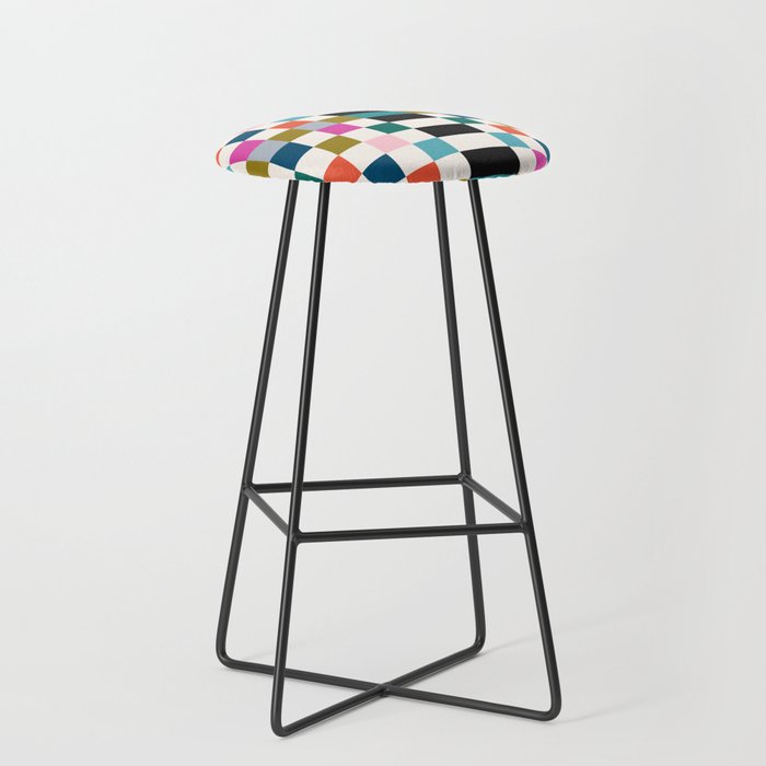 Colorful Checkerboard Stool Gallery Image 1