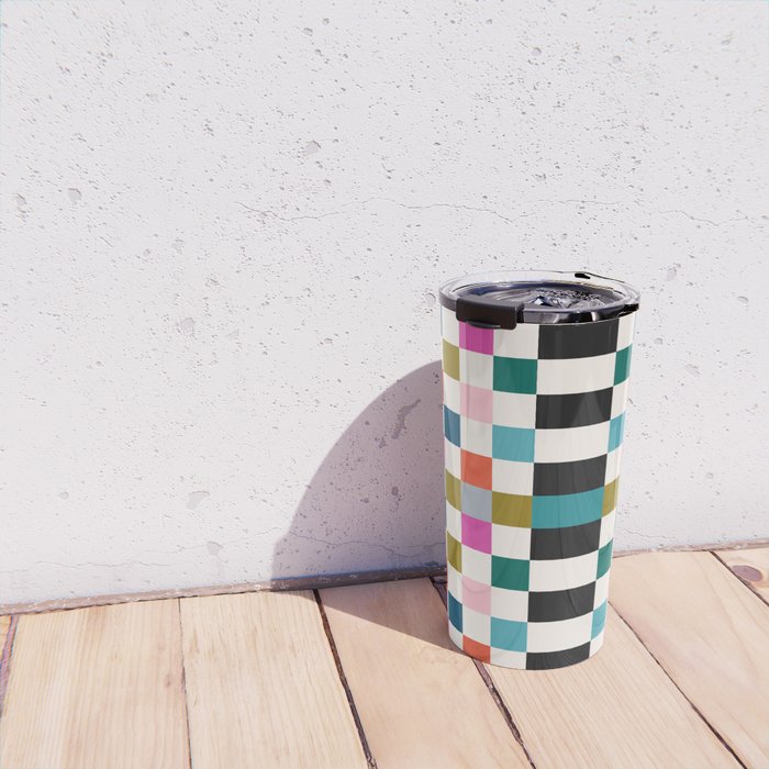 Colorful Checkerboard Travel Mug Gallery Image 4