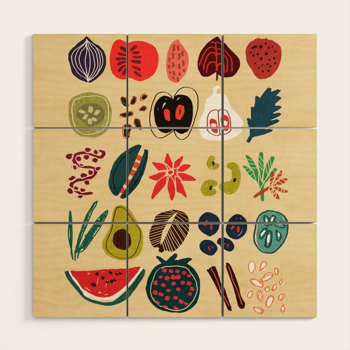 Fruit and Spice Rack Wood Wall Art Gallery Image 1