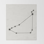 Capricorn Zodiac Star Constellation Line Art White Throw Blanket Gallery Image 2