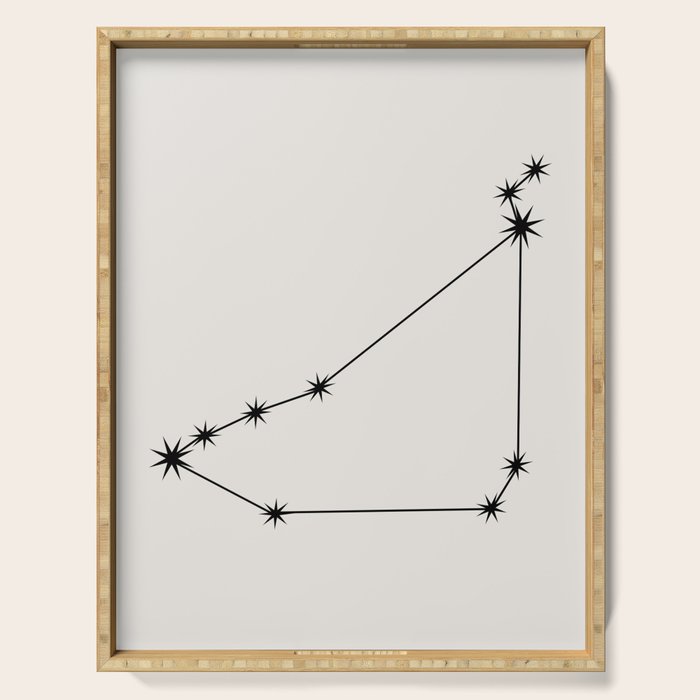 Capricorn Zodiac Star Constellation Line Art White Serving Tray Gallery Image 1