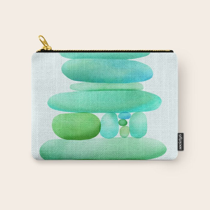 Sea Glass Cairn Watercolor Carry All Pouch Gallery Image 1