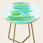 Sea Glass Cairn Watercolor Side Table Gallery Image 2