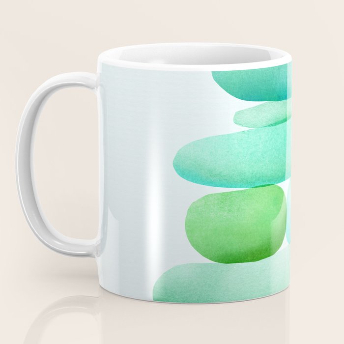 Sea Glass Cairn Watercolor Coffee Mug Gallery Image 3