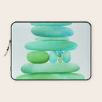 Sea Glass Cairn Watercolor Laptop Sleeve Gallery Image 1
