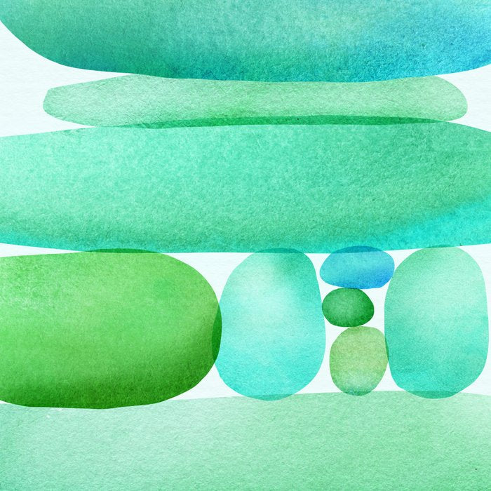 Sea Glass Cairn Watercolor Coffee Mug Gallery Image 2