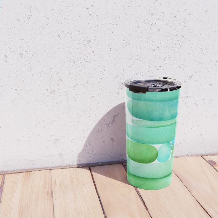 Sea Glass Cairn Watercolor Travel Mug Gallery Image 4