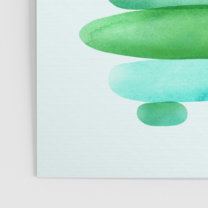 Sea Glass Cairn Watercolor Poster Gallery Image 3
