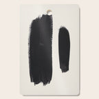 Mid Century Modern Minimalist Abstract Art Brush Strokes Black & White Ink Art Brush Strokes Cutting Board Gallery Image 1