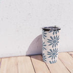 Blue Flowers on Pink Background - Pattern Travel Mug Gallery Image 4
