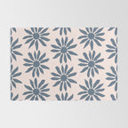 Blue Flowers on Pink Background - Pattern Rug Gallery Image 2