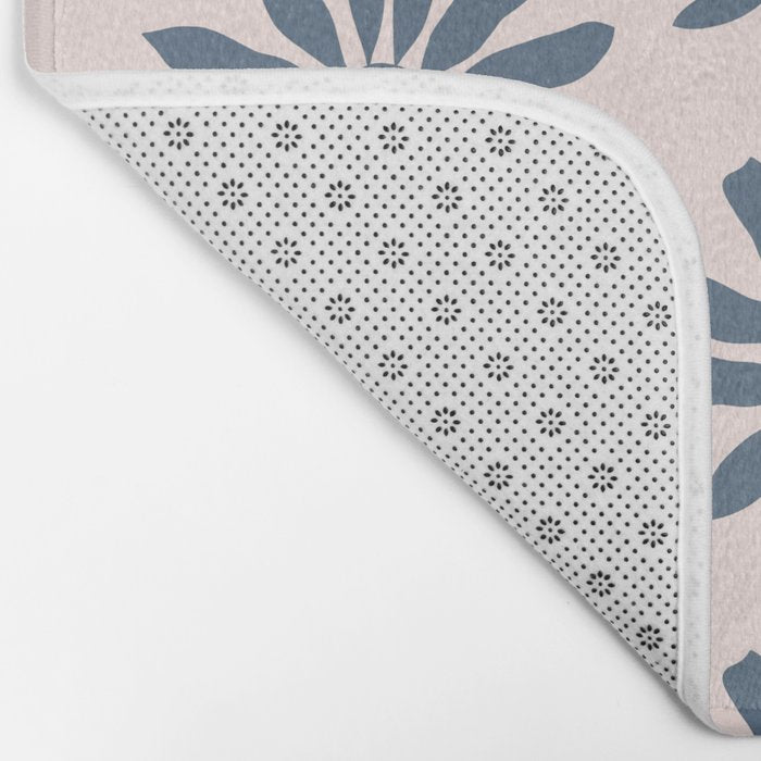 Blue Flowers on Pink Background - Pattern Bath Mat Gallery Image 2