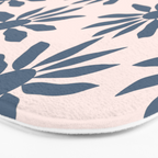 Blue Flowers on Pink Background - Pattern Bath Mat Gallery Image 3
