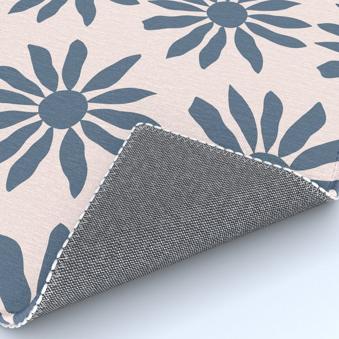 Blue Flowers on Pink Background - Pattern Rug Gallery Image 4