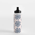 Blue Flowers on Pink Background - Pattern Water Bottle Gallery Image 2