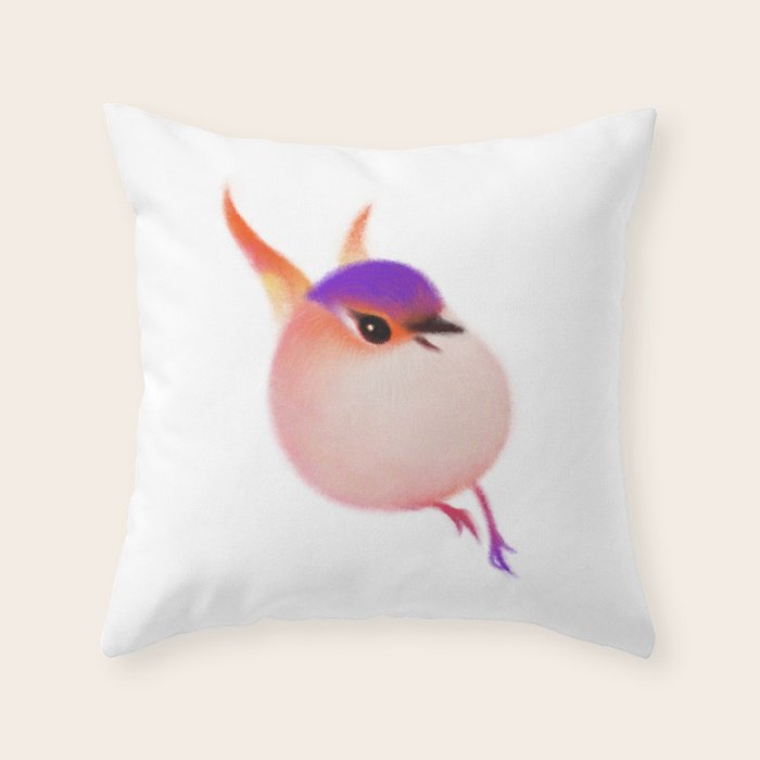 Kung fu bird Throw Pillow Gallery Image 1