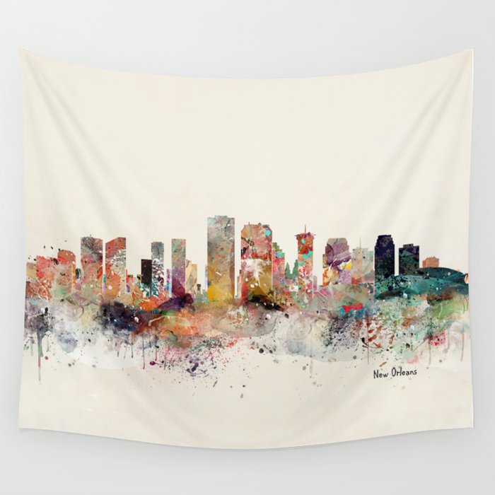 new orleans skyline Wall Tapestry Gallery Image 1